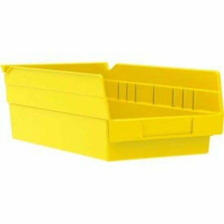 AKRO-MILS Nesting Storage Shelf Bin, Plastic, 30130, 6-5/8 in W in x 11-5/8 in D in x 4 in D Yellow 30130YELLO